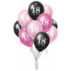 Шары с гелием на юбилей 18 лет 10шт МосШар