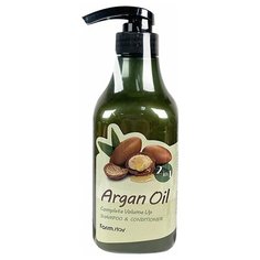 FARMSTAY шампунь - кондиционер С аргановым маслом ARGAN OIL COMPLETE VOLUME UP SHAMPOO AND CONDITIONER, 530 ML