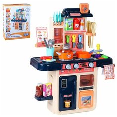 Кухня детская игровая ТМ "Amore Bello" с паром, кран с настоящей водой, продукты меняют цвет, в комплекте 42 предмета : игрушечные столовые приборы, игрушечная посуда, игрушка для детей, игрушка для девочек, игрушка для мальчиков, юным хозяйкам, игруш