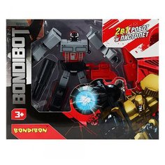 Трансформер «Робот и пистолет с проектором» 2 в 1 Bondibot серый, Bondibon