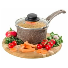 Ковш 1,4 л гармония вкуса "Коричневый мрамор" , с крышкой Elan Gallery