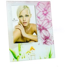 Стеклянная рамка для фотографии 10х15, фоторамка, блестки, домик GF 2940