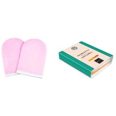 Набор, Варежки косметические, 2 штуки, розовые + Парафин SPA Манго 500 мл Beauty
