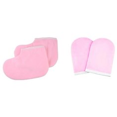 Набор, Валенки косметические, 2 штуки, розовые + Варежки косметические, 2 штуки, розовые Irisk Professional