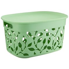 Коробка флора 12л с крышкой мята Idea (М Пластика)