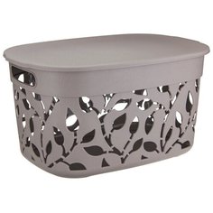 Коробка флора 12л с крышкой французcкий серый Idea (М Пластика)