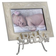 Детская фоторамка металлическая, рамка для фотографии 10х15, baby, подставка GF 5214