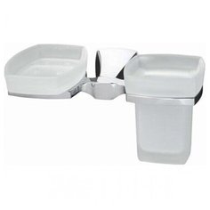 Стакан для зубных щеток с мыльницей WasserKRAFT Wern K-2526 Хром