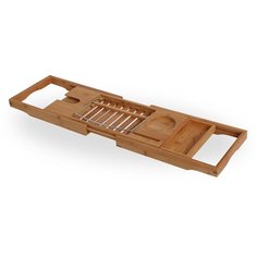 Полка- столик из бамбука для ванной комнаты ORION 1 ярусная, коллекция Eco life, 70x22x4 см Орион