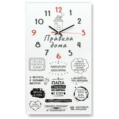 Настенные часы "Правила дома" 58*34 3D Decor