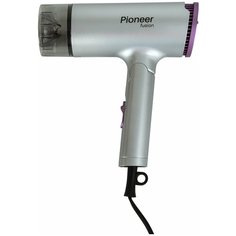 Фен складной Pioneer с турмаливой ионизацией и инновационным концентратором, 2 скорости, 2 режима нагрева, керамическая решетка, 1400 Вт