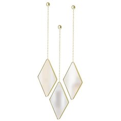 Набор из 3 подвесных зеркал Dima матовая латунь Umbra