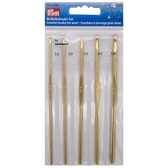 195990 Набор крючков для вязания, алюмцв. светл. зол. 2,5-5,0мм Prym