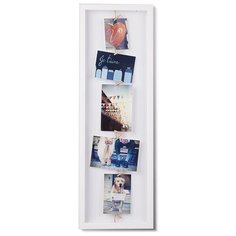 Панно с зажимами для 7 фото Clothesline белое Umbra