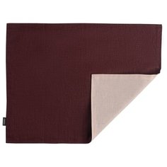 Салфетка под приборы из умягченного льна с декоративной обработкой бордо/розовый Essential, 35х45 см Tkano