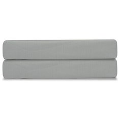 Простыня на резинке из сатина светло- серого цвета из коллекции Essential, 180х200х28 см Tkano