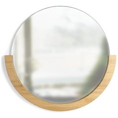 Настенное зеркало Mira D82 натуральное дерево Umbra