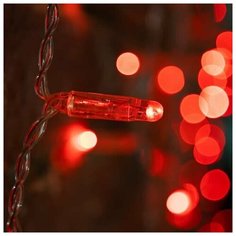 Гирлянда NEON- NIGHT "Светодиодный Дождь" 2 х 1,5 м, постоянное свечение, прозрачный провод, 230 В, диоды Красные, 192 LED