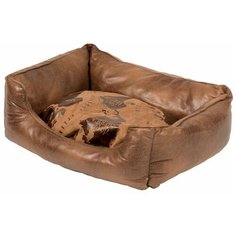 Лежак для собак DUVO+ с бортиками "Explorer Bed", коричневый, 55х45см (Бельгия)