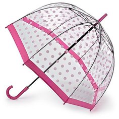 L042-3388 PinkPolkaDot (Розовый горошек) Зонт женский трость Fulton