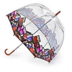 L719-3079 LipsPolaroidBorder (Губы) Зонт женский трость Lulu Guinness Fulton
