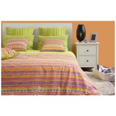 Постельное белье Евро бязь-люкс Танзания лайм Хлопковый край