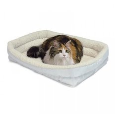 Лежак для животных MIDWEST Colour Double Bolster с двойным бортом флисовый белый 43х28x5см
