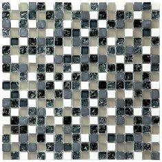 PST-022 Мозаика из стекло мрамор Natural Pastel серый черный темный квадрат