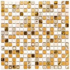 CPR-1501 Мозаика из травертина и агломерата Natural Pharaoh бежевый золотой квадрат