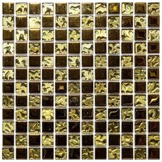 PA-04-23 Мозаика из стекла Natural Light золотой темный квадрат глянцевый