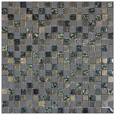 BDA-1581 Мозаика из стекла и агломерата Natural Inka зеленый черный серый