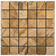 7M097-48P Мозаика из натурального камня Natural Adriatica коричневый квадрат глянцевый