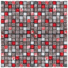 BDA-1512 Мозаика из стекла и агломерата Natural Inka красный коричневый квадрат