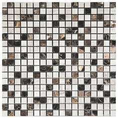 MT-22-15P Мозаика из мрамора Natural Mix серый коричневый квадрат