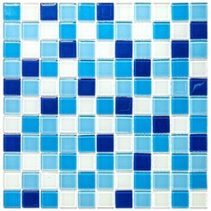 CPM-219-5 Мозаика из стекла Natural Color Palette белый голубой синий квадрат