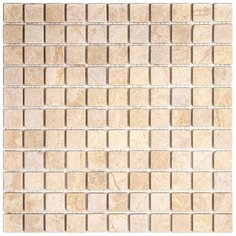 7M036-25T Emperador Light Мраморная мозаика Natural Adriatica бежевый светлый квадрат матовый