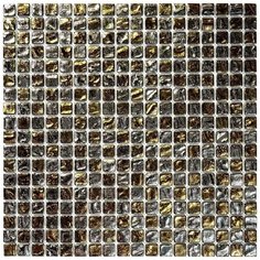 BSU-33-15 Мозаика из стекла Natural Crystal серебряный золотой квадрат глянцевый