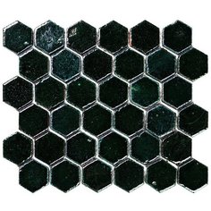 Hexa-7-2 Испанская керамическая мозаика Gaudi Hexa зеленый темный гексагон Natural Mosaic