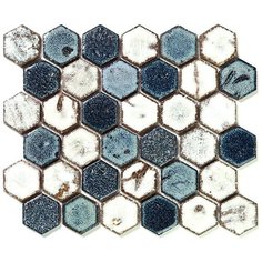 Hexa-4-2 Испанская керамическая мозаика Gaudi Hexa аквамарин зеленый гексагон Natural Mosaic