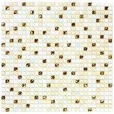 VSK-03 Мозаика из стекла чип 10 мм Vidromar Spark золотой белый светлый квадрат глянцевый Natural Mosaic