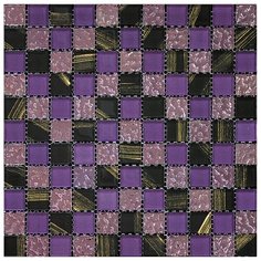 5BD-092 Мозаика из стекло Natural Flash фиолетовый черный квадрат