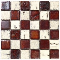 Rust-25-4 Испанская мозаика керамика Gaudi Rustico коричневый квадрат Natural Mosaic