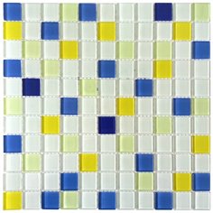 FD-200-8 Мозаика из стекла Natural Color palette белый желтый голубой синий квадрат