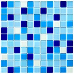 CPM-219-3 Мозаика из стекла Natural Color Palette белый голубой синий квадрат