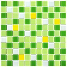 CPM-202-6 Мозаика из стекла Natural Color palette зеленый желтый белый квадрат
