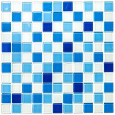 CPM-219-6 Мозаика из стекла Natural Color Palette белый голубой синий квадрат