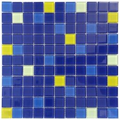FD-200-1 Мозаика из стекла Natural Color palette белый желтый голубой синий квадрат