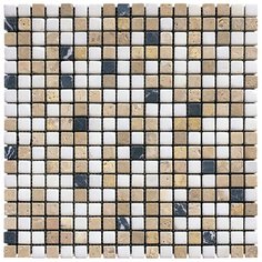 MT-08-15T Мозаика из мрамора Natural Mix белый бежевый черный квадрат