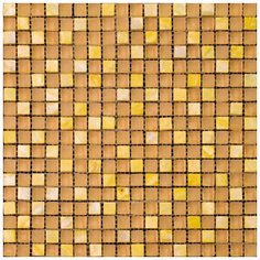 SG-2309 Мозаика из стекла и ракушки Natural бежевый желтый квадрат