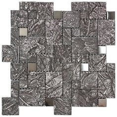 FBY-32 Мозаика из металла и агломерата Natural Gelos серый темный